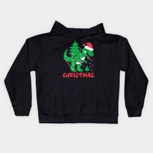 Tree Rex T-Rex Santa Claus Christmas Tree Xmas Gift Kids Hoodie